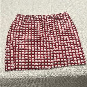 Old Navy Red and White Grid Mini Skirt Size 10